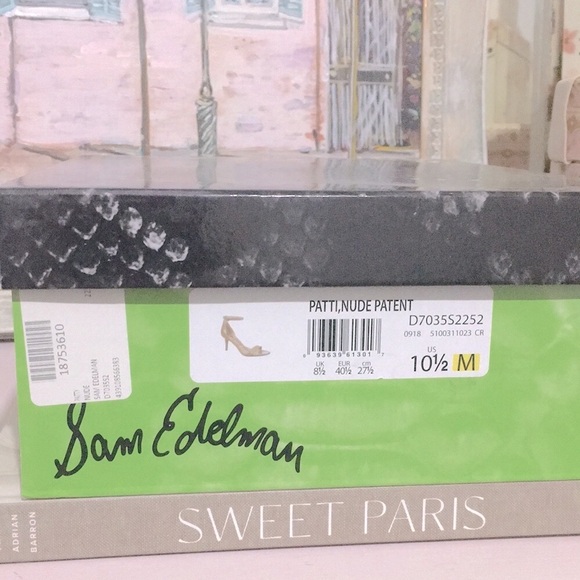 NIB Sam Edelman ‘Patti’ Ankle Strap Heel in Patent Nude leather Size 10.5! 🎉 - Picture 15 of 15